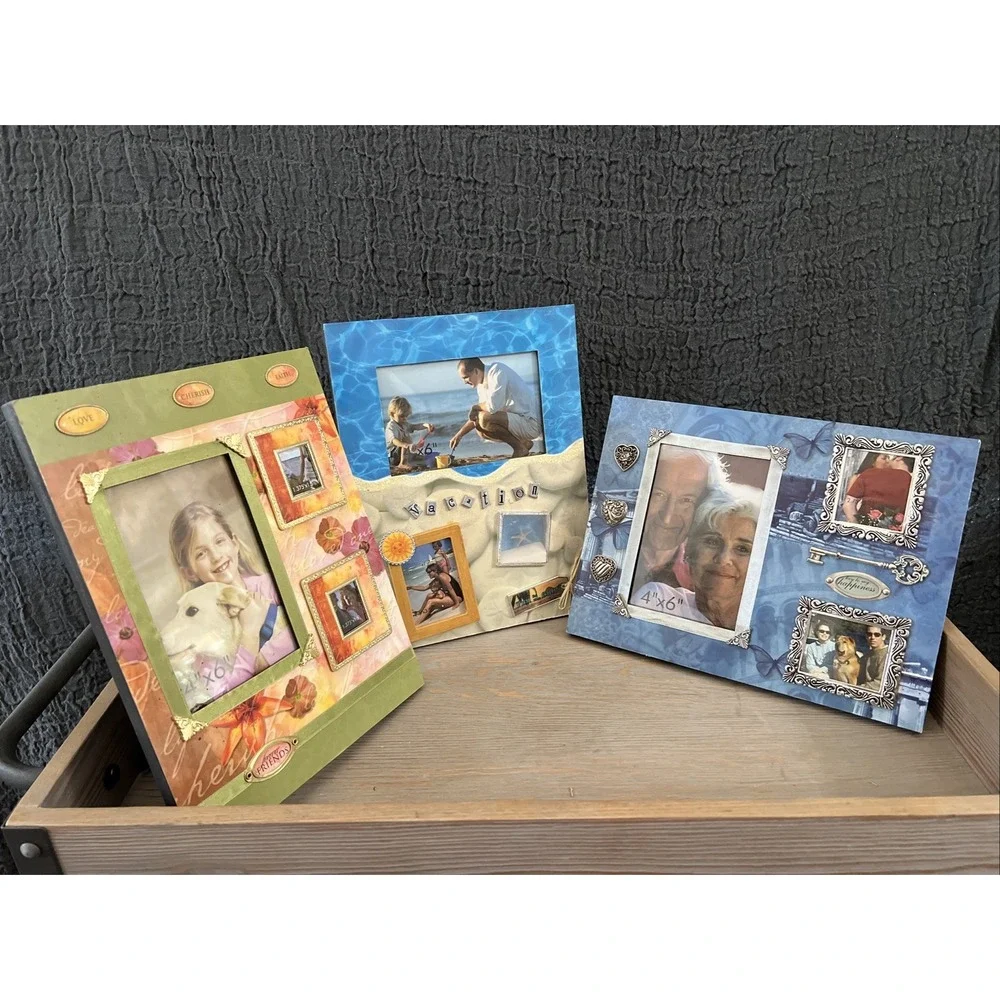 Collage Art Photo Frames 3 Frames/3 Scrapbooking Style Designs‎ Good Condition